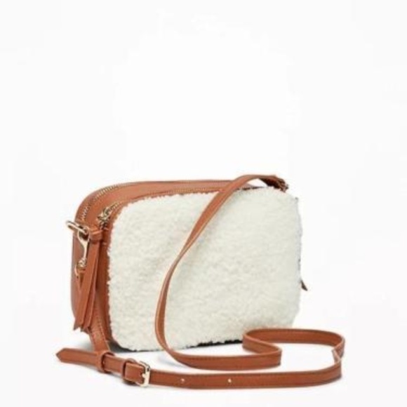 Old Navy Handbags - Sherpa/Faux-Leather Camera Bag